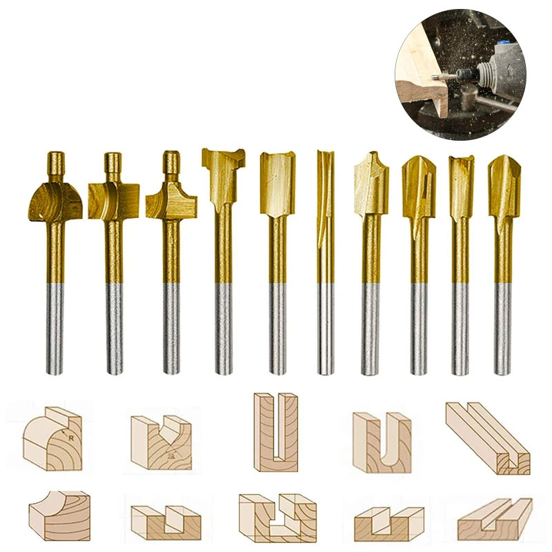 End Mill Set - Houtbewerkingsfrees HSS frees voor Dremel roterende