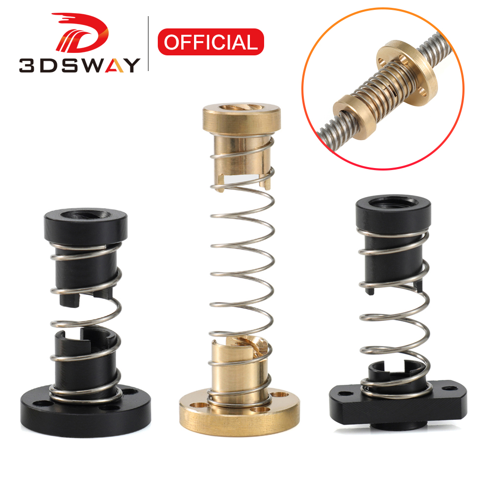 Lead Screw 8Mm - 3DSWAY T8 Anti-speling Loodschroef Messing/POM Lente