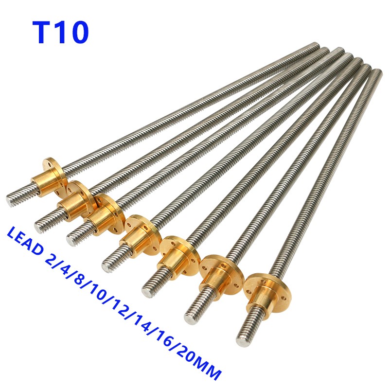 Lead Screw 8Mm - 304 roestvrij staal T10 10 mm