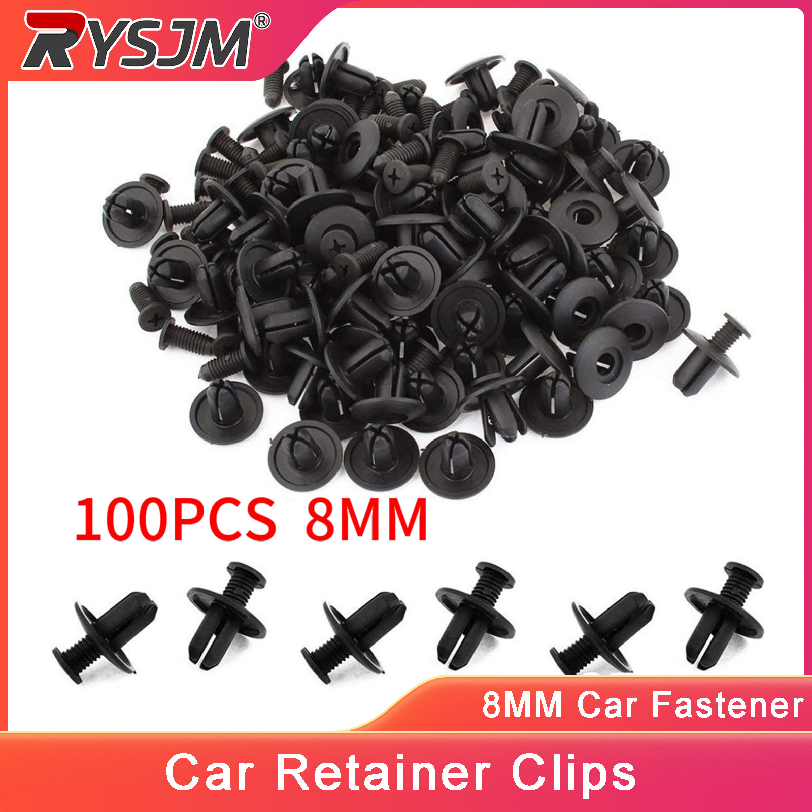 Lead Screw 8Mm - 8MM 100PCS Auto Plastic Klinknagels Bevestigingsmiddelen