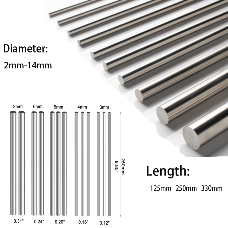 Linear Rod 8Mm - 1/5Pc Roestvrij Staal Massieve Ronde Staaf