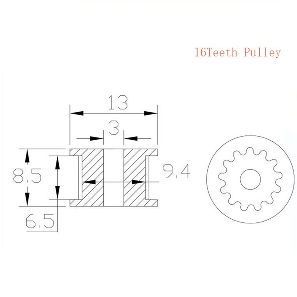 GT2 Spanrol Timing Katrol 16/2 - Gt2 Pulley recensie en prijs