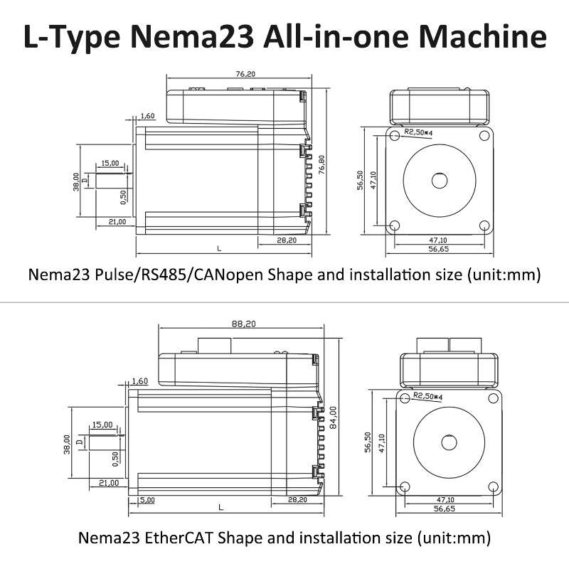 36V 4A 1000PPR 1/2/3N.m stappe - Nema23 Stepper recensie en prijs